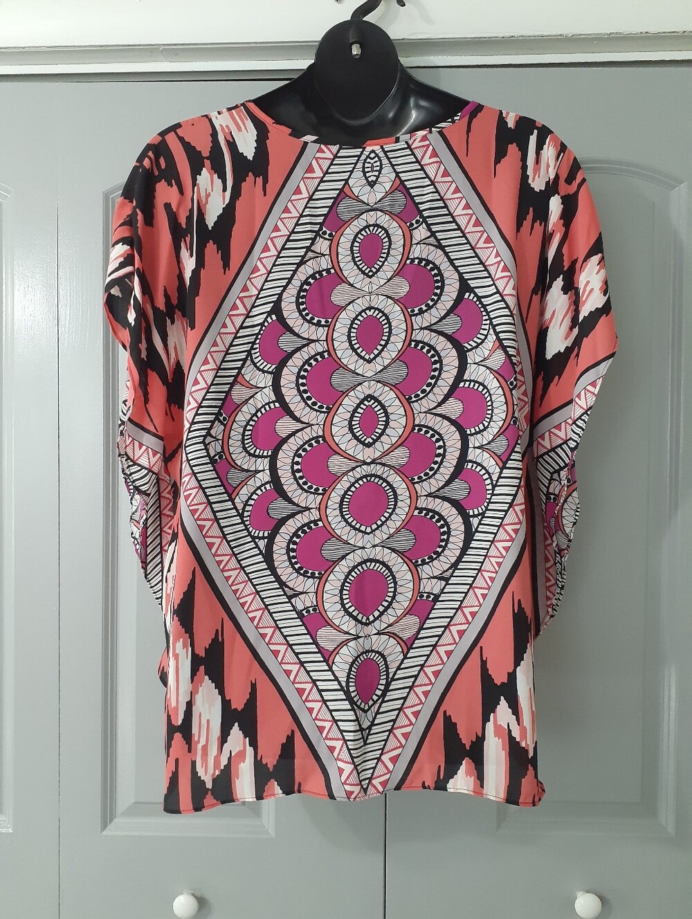 Pure Energy colorful lightweight poncho blouse - Picture 5 of 5